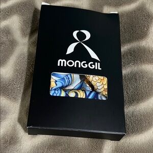 Monggil Blue and Yellow Patterned Scarf